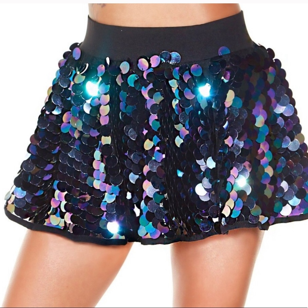 Black mermaid sequin skirt